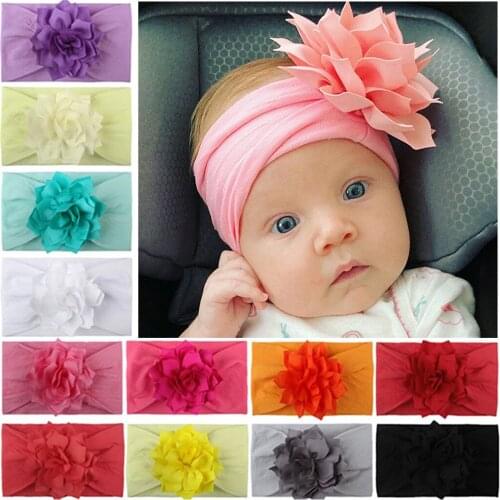 Baby baby hair accessories soft and comfortable nylon lotus leaf flower childrens jewelry cute princess headband