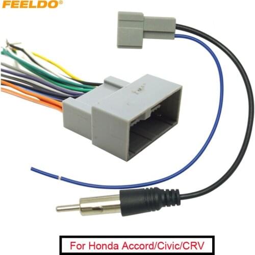 FEELDO 1Set Car Radio Audio Stereo Wire Harness Radio Wire for Honda Install Aftermarket CD/DVD Stereo Adapter #AM4730