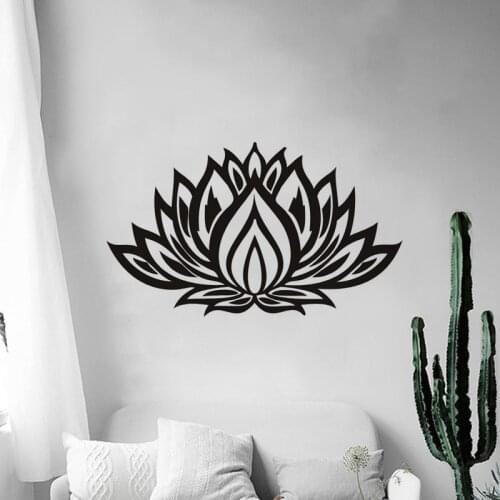 Beautiful Black Lotus Flower Home Decals Wall Stickers Living Room Wedding Decoration for Girls Bedroom Decor Wall Poster