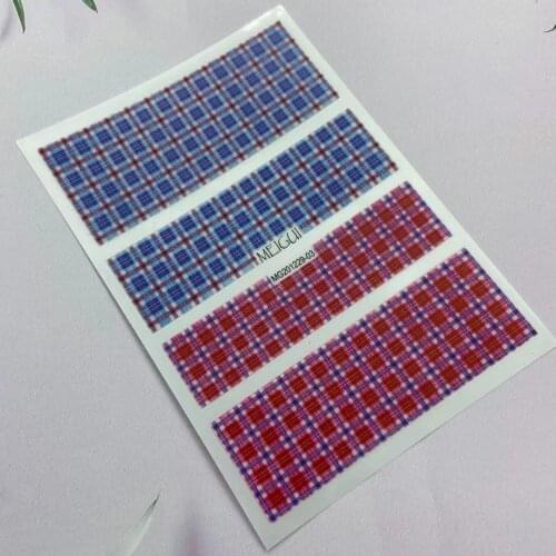 Fashion New Items Hot Selling DIY Nail Stickers Plaid Dots Dry Nail Decals Nail Art Nail Ornament