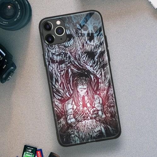 Mahito Jujutsu Kaisen Anime Soft TPU Glass Phone Case for IPhone SE 6s 7 8 Plus X Xr Xs 11 12 Mini Pro Max Samsung