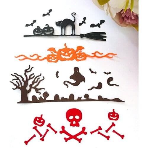 Halloween Metal Cutting Dies border pumpkin broom diy Scrapbooking Photo Album Decorative Embossing PaperCard Crafts Die 2020