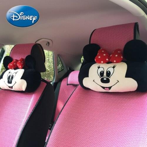 Disney Minnie Mickey Cute Cartoon Creative Personality Car Headrest Neck Pillow Car Pillow Decoration Ornaments Supplies