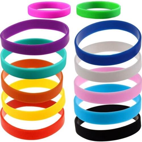Fashion Silicone Rubber Elasticity Wristband Wrist Band Cuff Bracelet Bangle