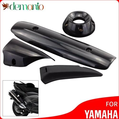 Motorcycle Exhaust Pipe Cover Cowl For YAMAHA TMAX500 2011-2016 TMAX530 2012 TMAX 500 530 2015 2014 2013 tmax500 tmax530 Black