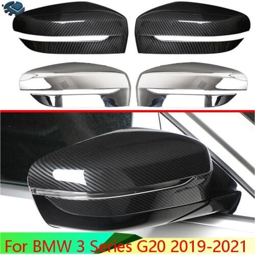 For BMW 3 Series G20 2019-2021 ABS Chrome Door Side Mirror Cover Trim Rear View Cap Overlay Molding Garnish