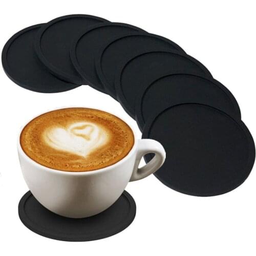 Non-slip Silicone Round Cup Mat Coaster Set Holder Coaster Table Placemats Tea Coffee Cup Mat Kitchen Accessories