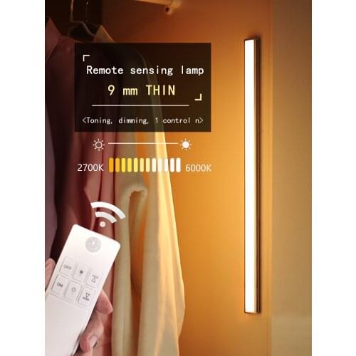 New 24CM 38CM 58CM 78CM LED Under Cabinet Light Remote Controller Dimmable Closet Light Dimming Night Light Kitchen Lamp