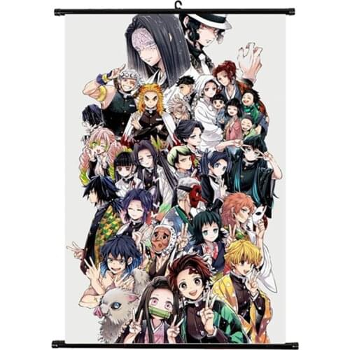 Anime Demon Slayer: Kimetsu no Yaiba Character Collection Poster Anime Manga Wall Poster Scroll 21X30cm