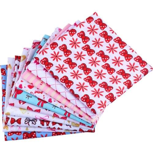 Diy polyster and cotton fabric cartoon bow patch polyester printing fabric sewing home textile clothing 50 * 140cm/piece