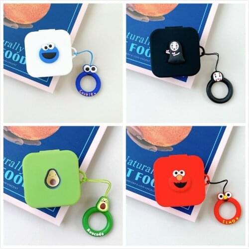 Cartoon Silicone Protective Earphone Case For Xiaomi Air 2 SE Bluetooth Headphones Boxs Air2 SE Earbuds Cover With Finger strap