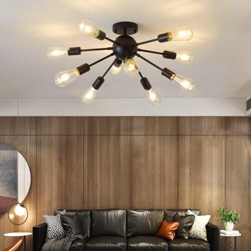 Nordic classic chandelier lighting LED 10 Lights sputnik lamp For Living Room Bedroom Simple Household Indoor loft chandelier