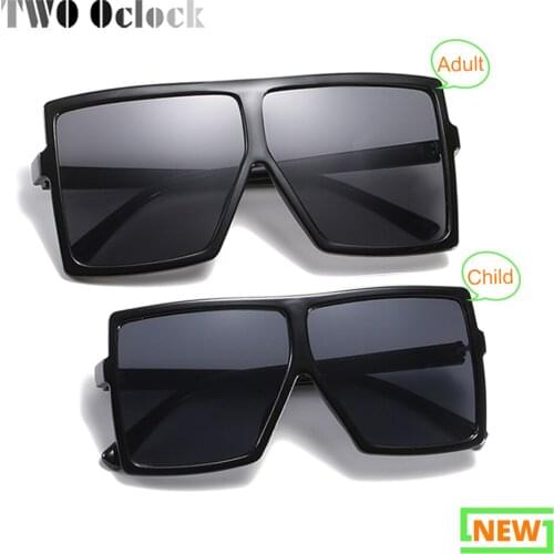 Family Matching Sunglasses Mother Father Daughter Son Kids Baby Girl Boy Sun Glasses Parent-child Big Square Shades Points UV400