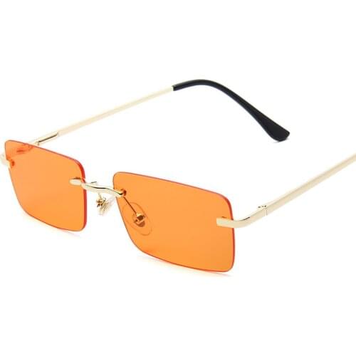 Retro Sunglasses Women Ladies Brand Designer Shades Cutting Lens Vintage Rimless Gradient Sun Glasses Frameless Eyeglasses