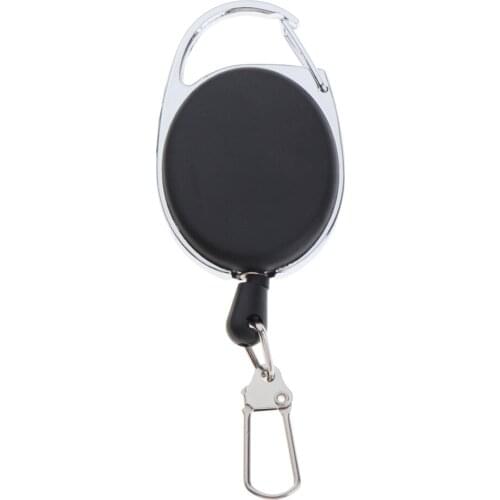 Heavy Duty Steel Wire Rope Elastic Keychain Recoil Retractable Anti-lost Reel