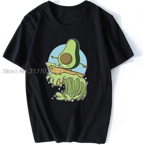 Avocado Surfer Vintage Fashion MenS T-Shirt Short Sleeve Round Neck Tops Vintage New Design Hipster Funny Printed T Shirts