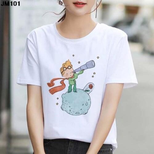 Little Prince Art Printed Female T-shirt Streetwear Beautiful Retro Tops Tee Pretty Pop Harajuku Hip Hop Hipster Womens T Shirt