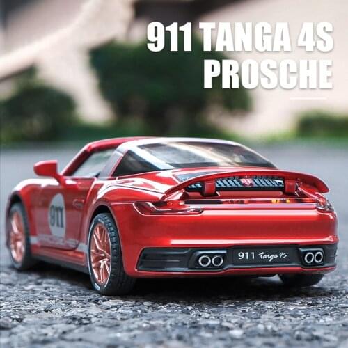 1:32 Porsche 911 Targa 4S Alloy Car Model Diecast & Toy Vehicles Metal Toy Car Model Collection High Simulation Childrens Gift