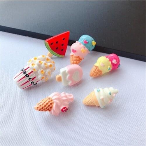 1pc Cute Resin Pins ice cream simulation Food Brooches for kids Coat decoration Jewelry Gifts