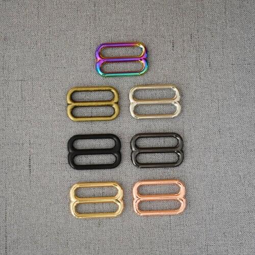 10 Pcs/Pack 25mm Metal Bag Strap Clasp Handbag Web Belt Adjust Round Buckles Slider DIY Accessory Seven Kinds of Color