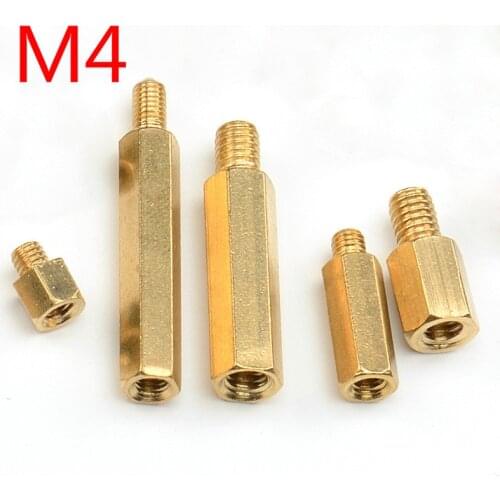 20Pcs M4*6/7/8/10/12/15/18/20+6mm Hex head Brass Spacing Screws Threaded Pillar PCB Computer PC Motherboard StandOff Spacer