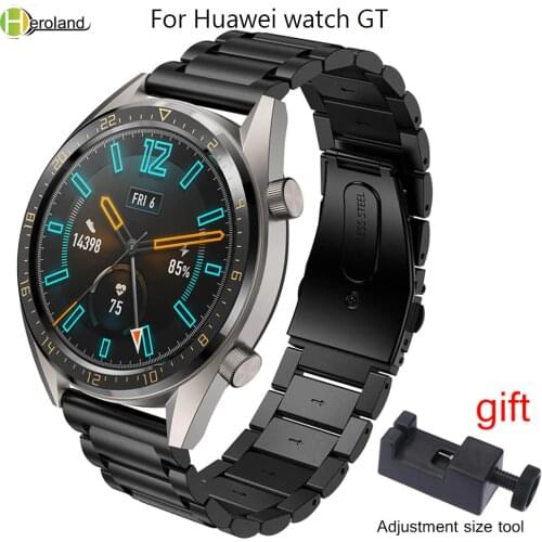 22mm Watch Strap Stainless Steel for Huawei Watch GT/GT2 honor magic Quick Release Watchband For Samsung Gear S3 Wristband +Tool