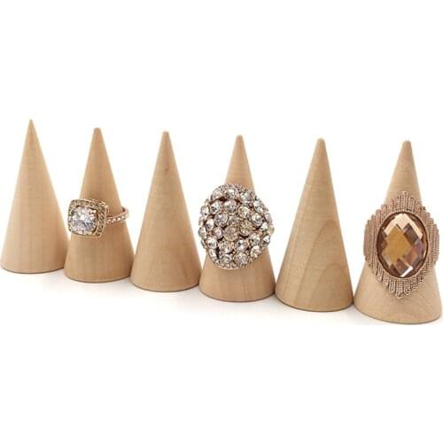 5 Stks/set Ring Organizer Houten Kegel Creatieve Ring Houder Sieraden Display Houder Ring Display Gereedschap Sieraden Opslag