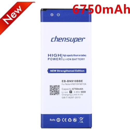 6750mAh chensuper EB-BN910BBE Battery For Samsung Note 4 Battery Note4 N910H N910A N910C N910U N910F N910X N910V N910P N910R