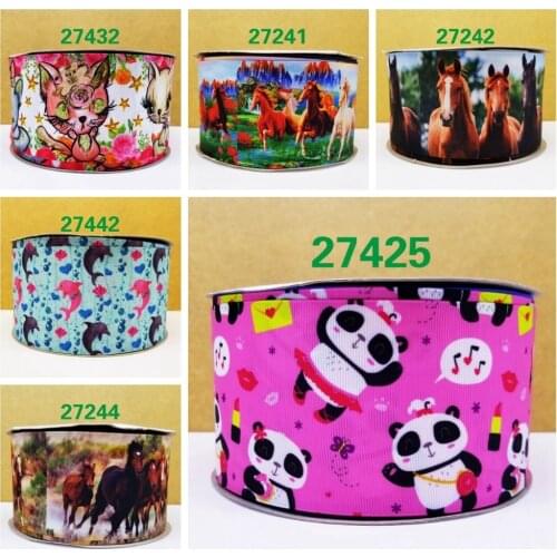 Free shipping 50 yard cartoon printed grosgrain ribbon 27425