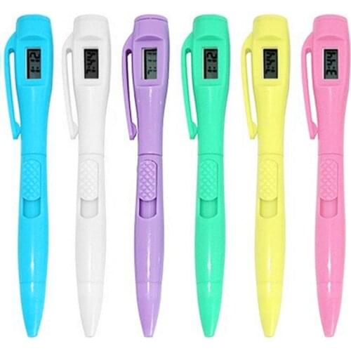 Digital Watch Ballpoint Pen Electronic Clock Student Stationary School Supplies