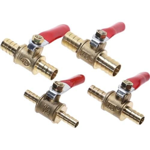6mm 8mm 10mm 12mm Hose Barb Inline Brass Water Oil Air Gas Fuel Line Shutoff Ball Valve Pipe Fittings
