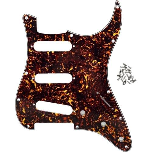 NEW ‎11-Hole Modern ST Guitar Pickguard SSS Scratch Plate Brown Tortoise with Screws