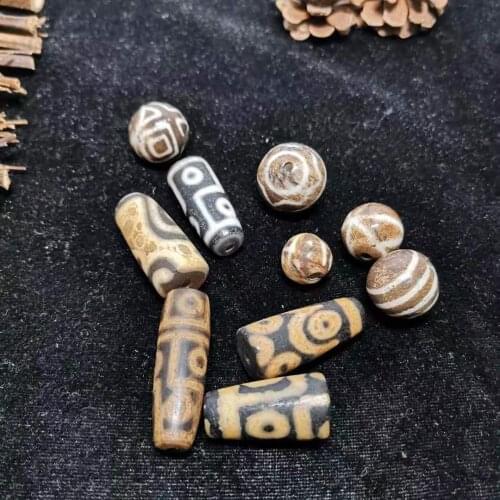 Himalayas Tibet Myanmar ancient cultural heritage sacred Buddhist rare collection Bangtike dzi beads Fossil wholesale10pcs/lot