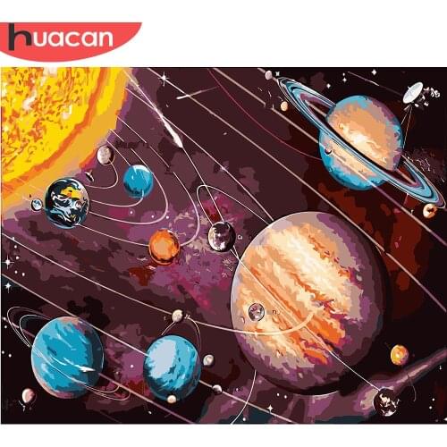 HUACAN Painting By Numbers Sky Scenery DIY Oil Pictures Planet Landscape Kits Drawing Canvas HandPainted Home Decor Gift