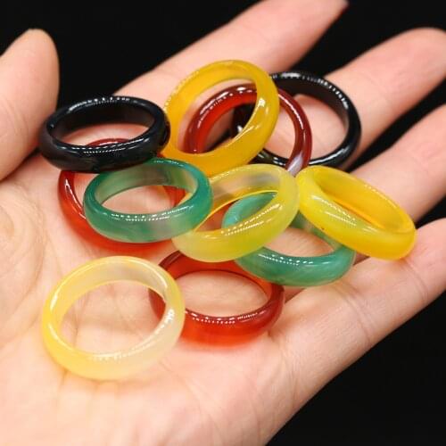 Natural Stone Rings two kinds of models Charm Jewelry a diversity of stones Trendy Gifts for Women & Girlfriend 6mm