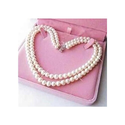 Exquisite 2 Rows 6-7mm White Fresh water culture akoya Pearl NecklacE 18-19"