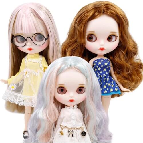 ICY DBS Blyth Doll curved lips Custom Matte face with eyebrow Joint body 1/6 bjd anime