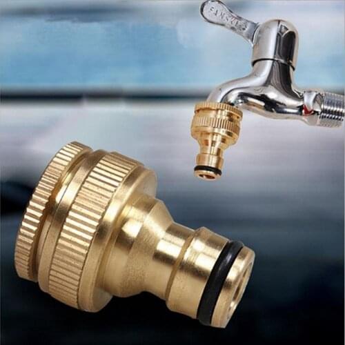 Brass Garden Hose Tap Quick Adaptor Accessories Faucets Standard Connector for Garden Watering Hose Pipe Fitting Adapter, 1 Pcs