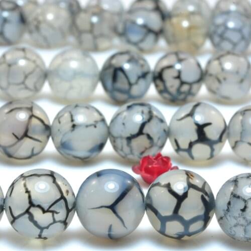 Natural Black Dragon Vein Smooth Round Loose Beads Wholesale Gemstone Semi Precious Stone Bracelet Necklace Diy Jewelry Making