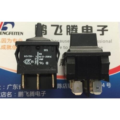 [VK] German button switch 6 feet 3 gears bilateral self reset shaking head tilting plate rocker switch 6A250V R58 6A125-250VAC