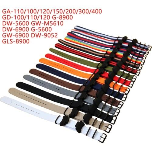 Nylon Canvas Watchband for Casio G-Shock GA-110/100/120/150/200/300/400 GD-100/110/120 DW-5600 DW-6900 Strap Bracelet Wrist Band