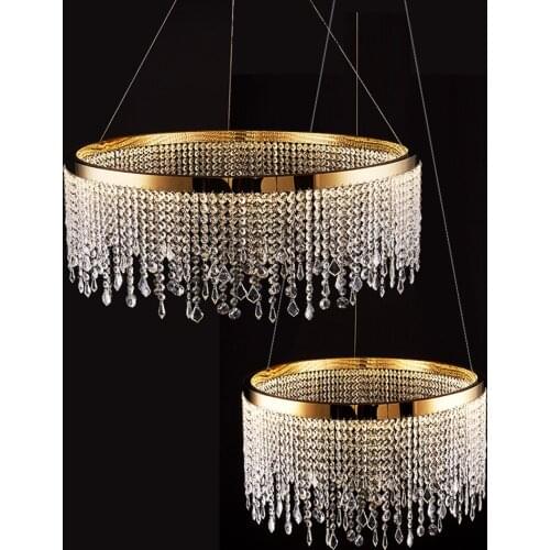 New Modern Crystal Chandelier For Living Room Gold Round Crystal Lamp Luxury Home Decor Light Fixture Led Hang Lighting