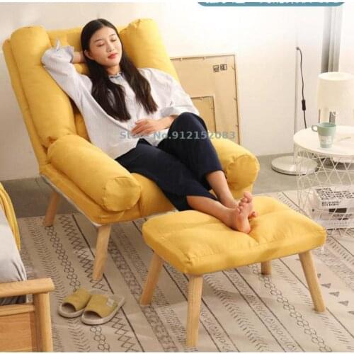 Single sofa chair light luxury balcony folding small apartment bedroom small cute lazy sofa recliner lounge chair