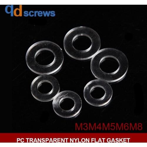 PC M3M4M5M6M8 Transparent Plastic Nylon Flat Gasket