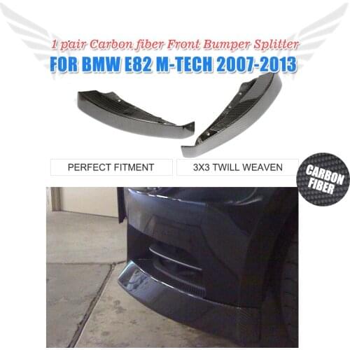 Carbon Fiber Front Splitters Flaps Cupwing For BMW 1 Series E82 M Tech M Sport Bumper 2008-2011 Car Styling