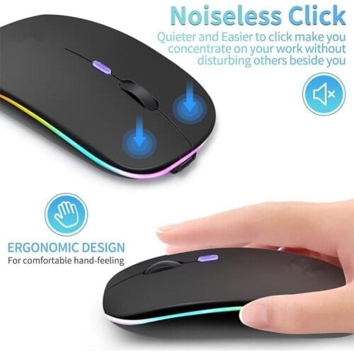 Rechargeable Wireless Mouse Silent LED Backlit USB Optical Ergonomic Gaming Mouse PC Computer Mouse For imac pro macbook/laptop