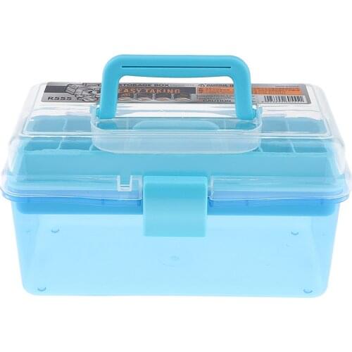 Plastic Box Multipurpose Portable Handled Organizer Storage Box/Case w/Removable Tray