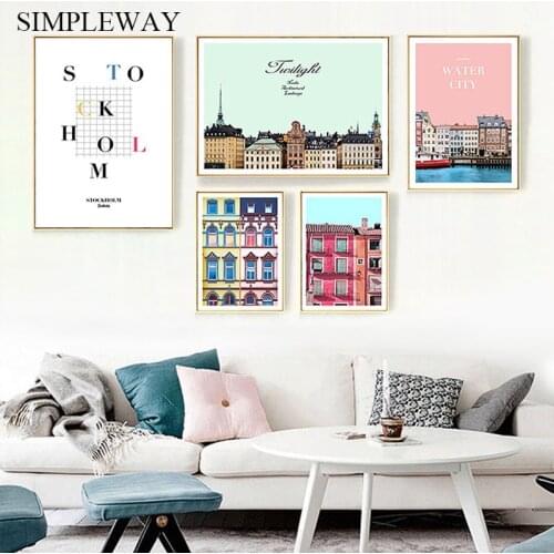 Venice Building House City Landscape Poster Simple Art Canvas Print Painting Decorative Wall Picture for Modern Living Room