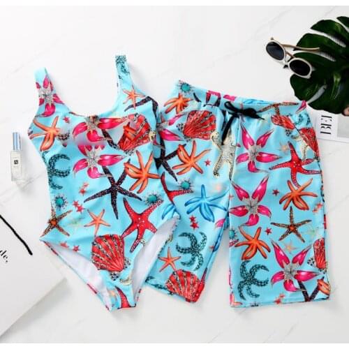 Luxury Brand Starfish Print One Pieces Swimsuit Women Bandage Bikinis Set Sexy Backless Push Up Swimwear Female Pool Beachwear