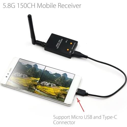ROTG01 Pro UVC OTG 5.8G 150CH Full Channel FPV Receiver W/Audio For Android Smartphone For Micro USB and Type-C connector